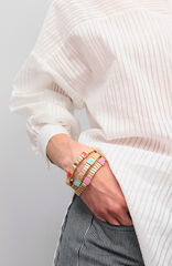 Lola Casademunt Conjunto de pulseiras el&aacute;sticas met&aacute;licas com detalhes de cor Dourado