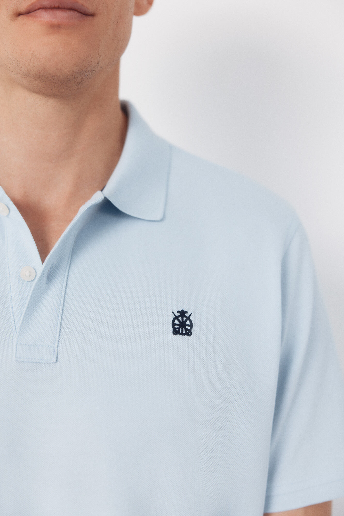 Cortefiel Piqu&eacute; basic polo shirt Blue