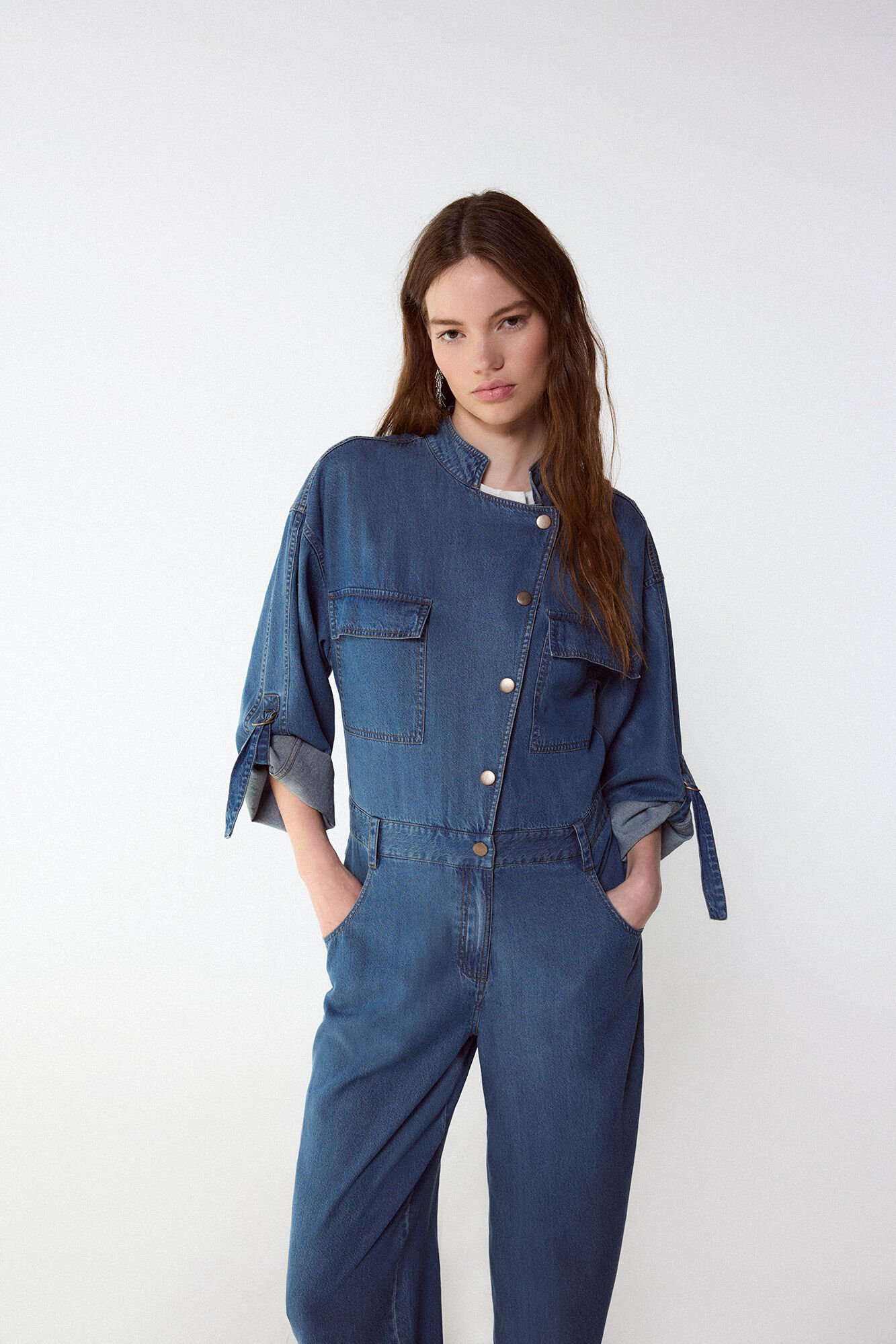 Slowlove Denim cargo jumpsuit