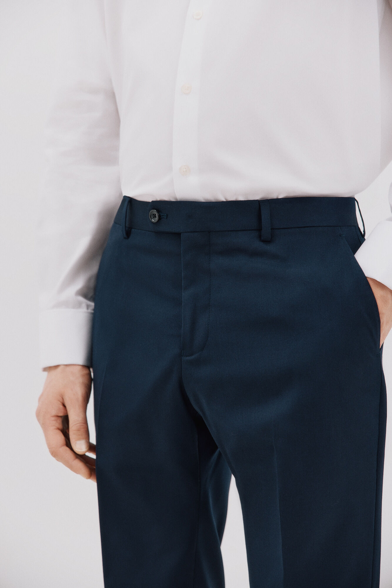 Cortefiel Plain coolmax&reg; trousers Navy