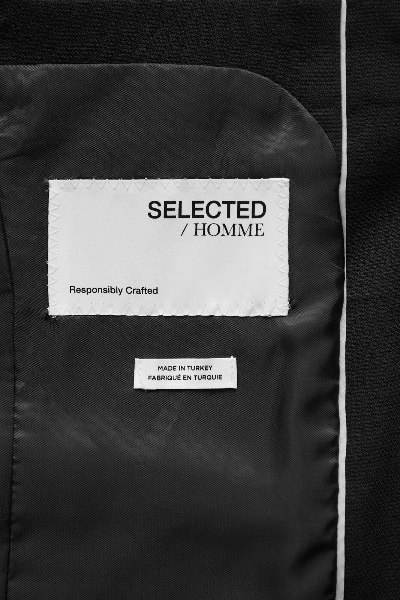 Selected Blazer Slim Fit com l&atilde; Preto