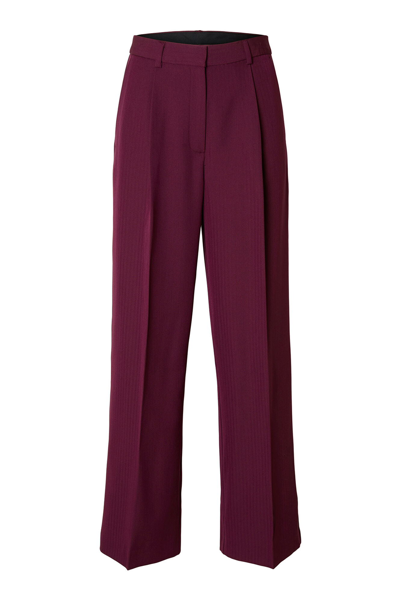 Selected Cal&ccedil;a de terno plissadas. Roxo