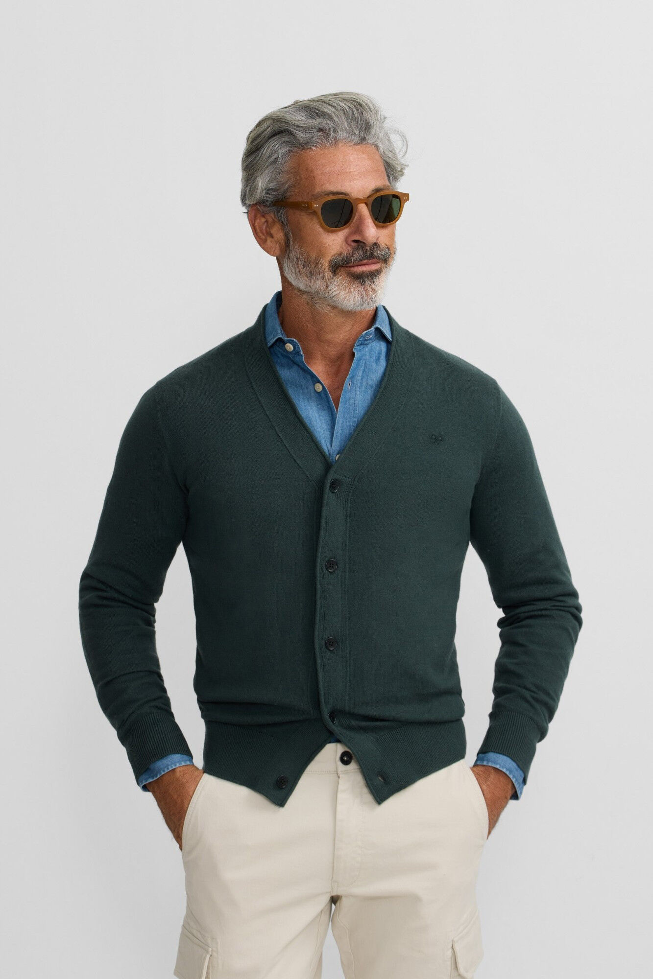 Silbon Casaco de malha cl&aacute;ssico Verde