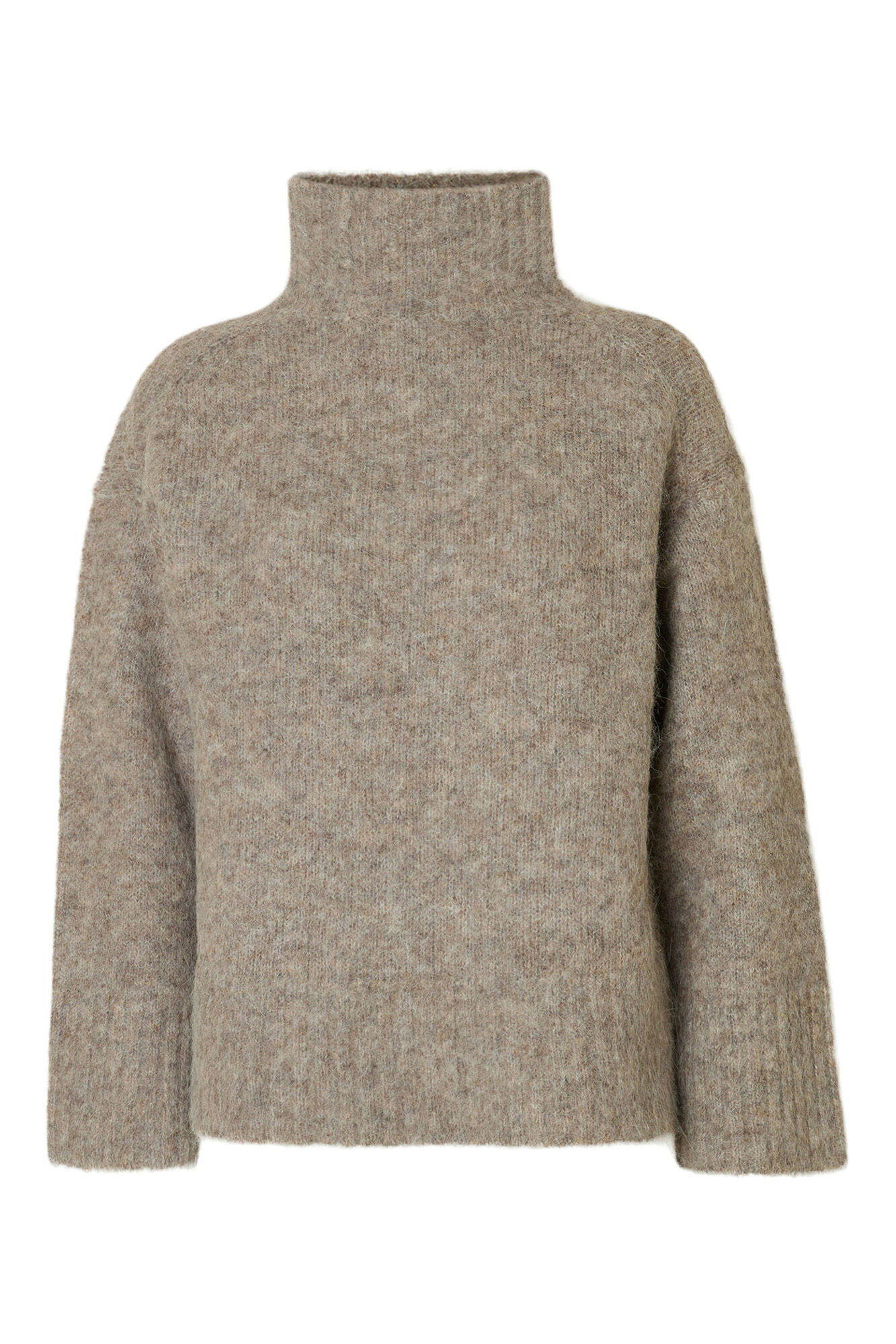 Selected Alpaca high neck jumper Grey