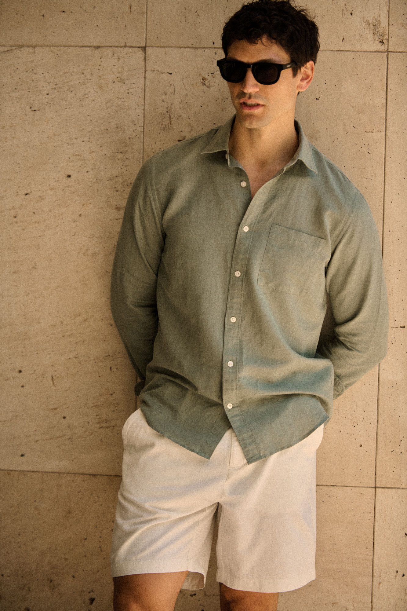Cortefiel Camisa lino algod&oacute;n liso