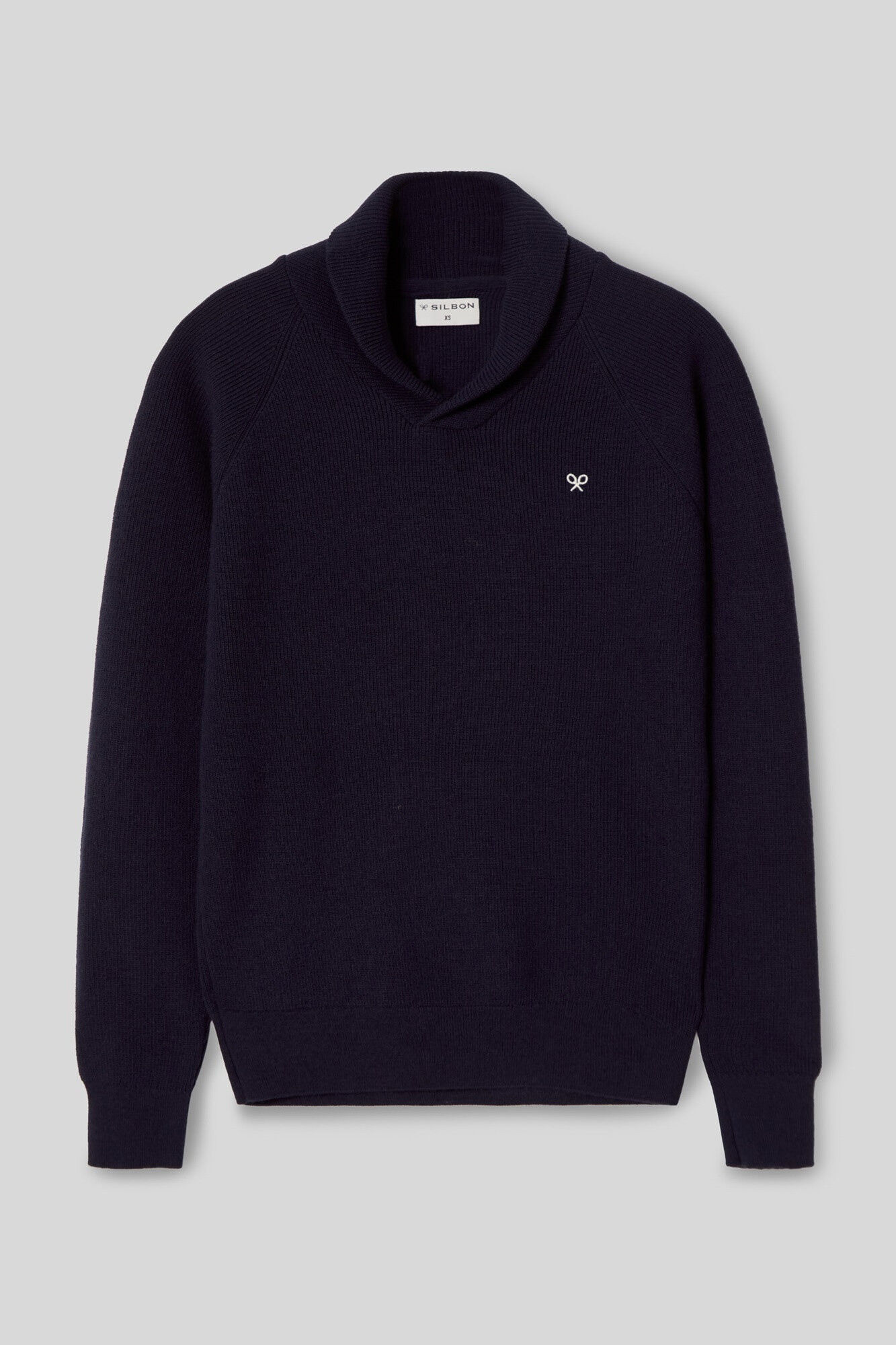 Silbon Navy blue shawl collar jumper Navy