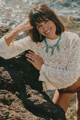 Slowlove Jersey punto calado perkins Marfil