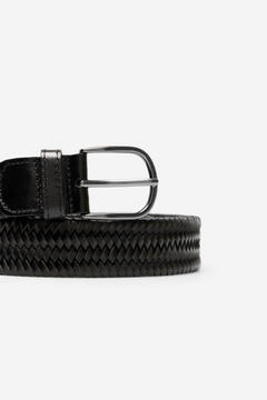Cortefiel Cinturón trenzado elastico Negro