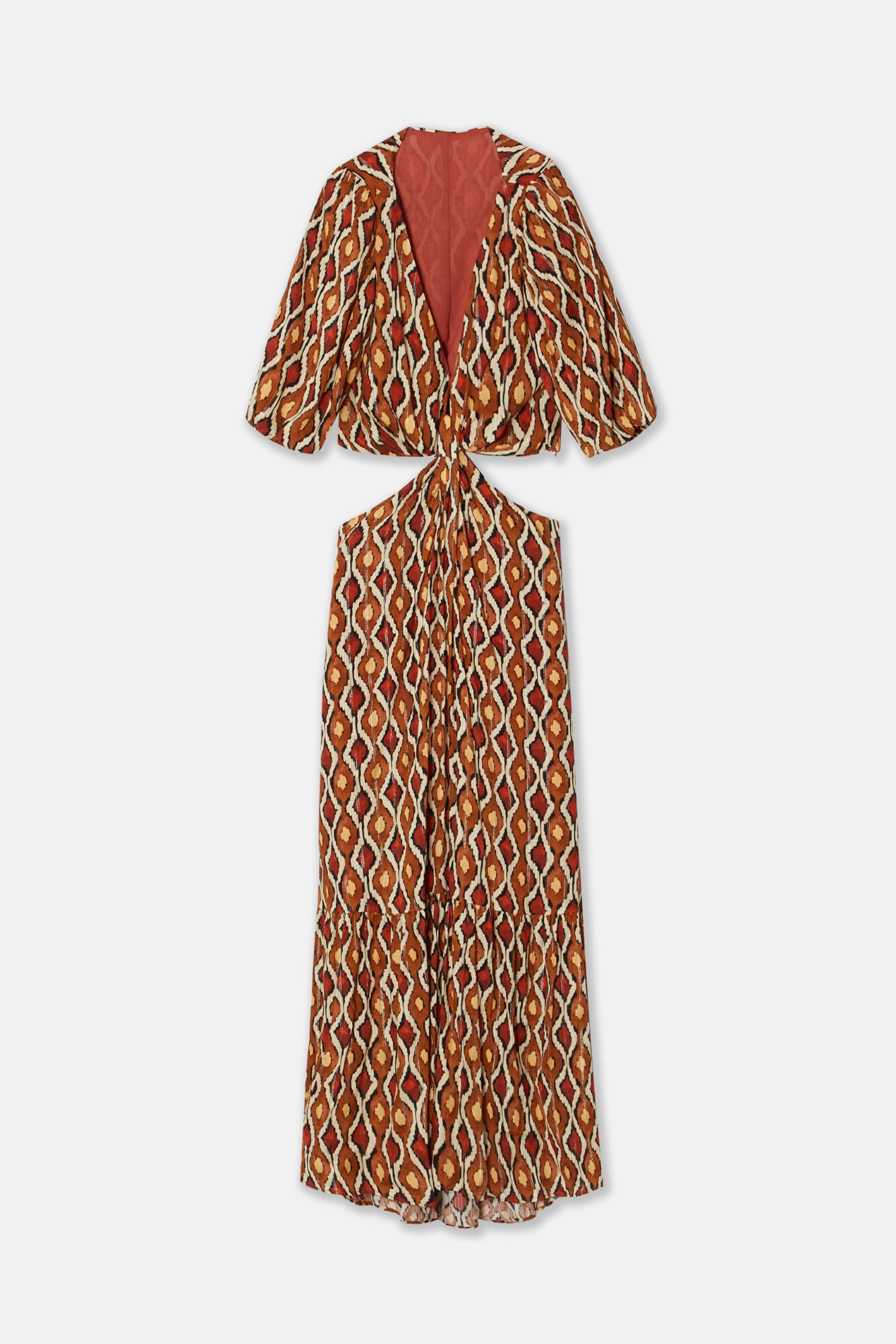 Silbon Vestido largo cut out estampado Estampado naranja