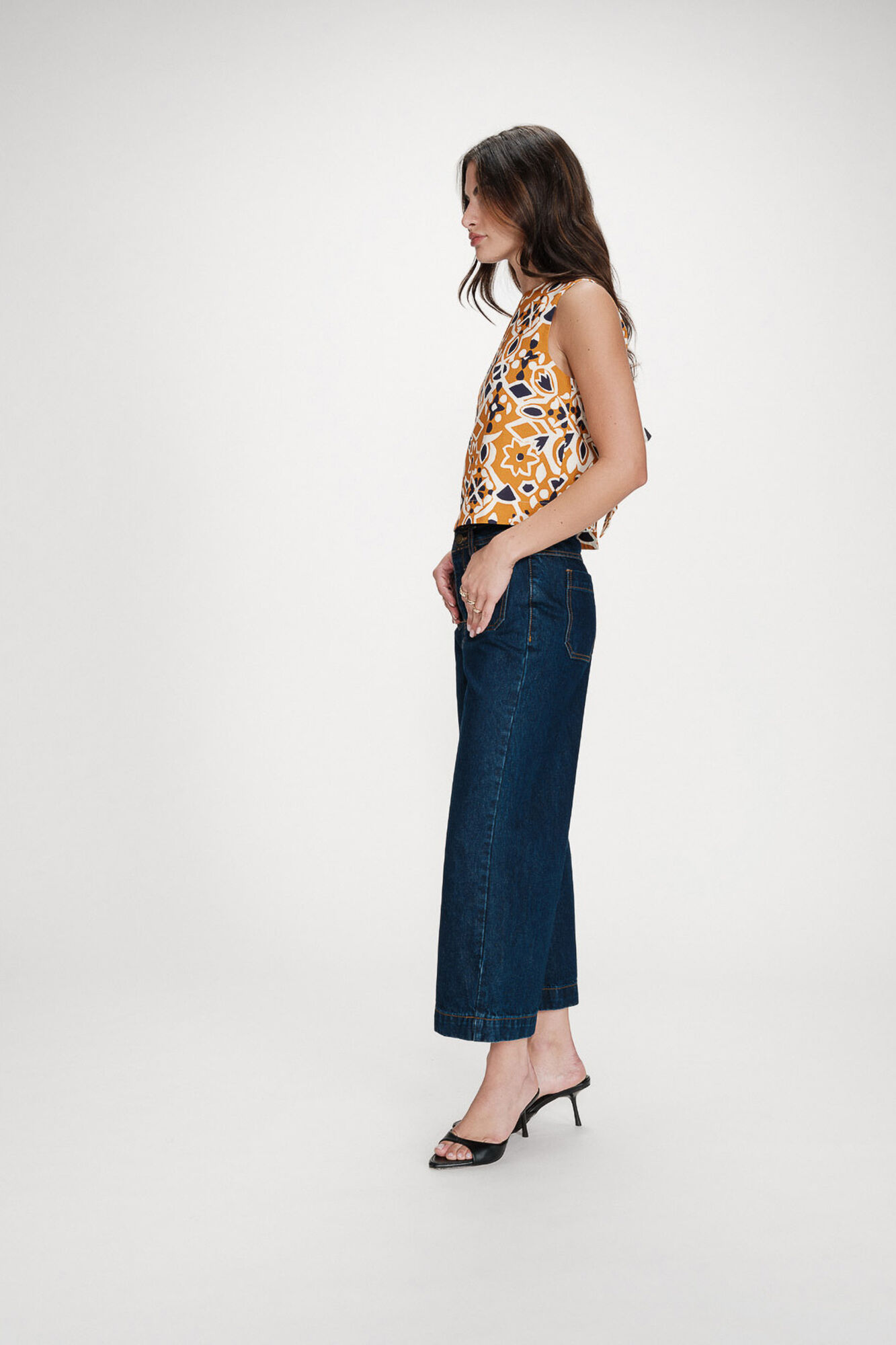 Grace & Mila Top sem mangas Venise Dourado