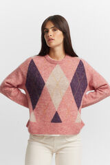 Silbon Jersey punto rombos Rosa