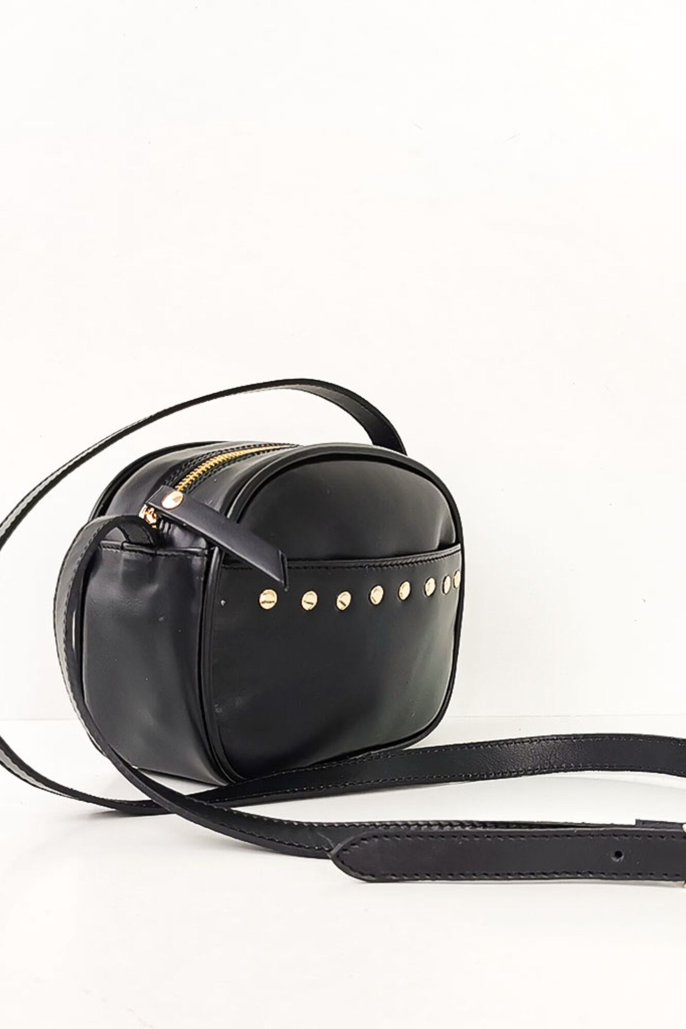 The Code Lola leather studded crossbody Black