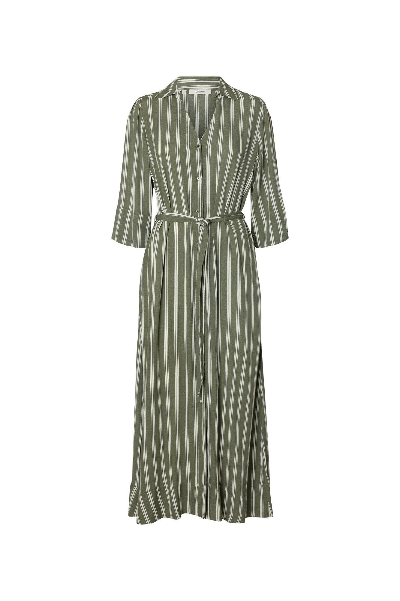 Selected Vestido comprido estampado Verde