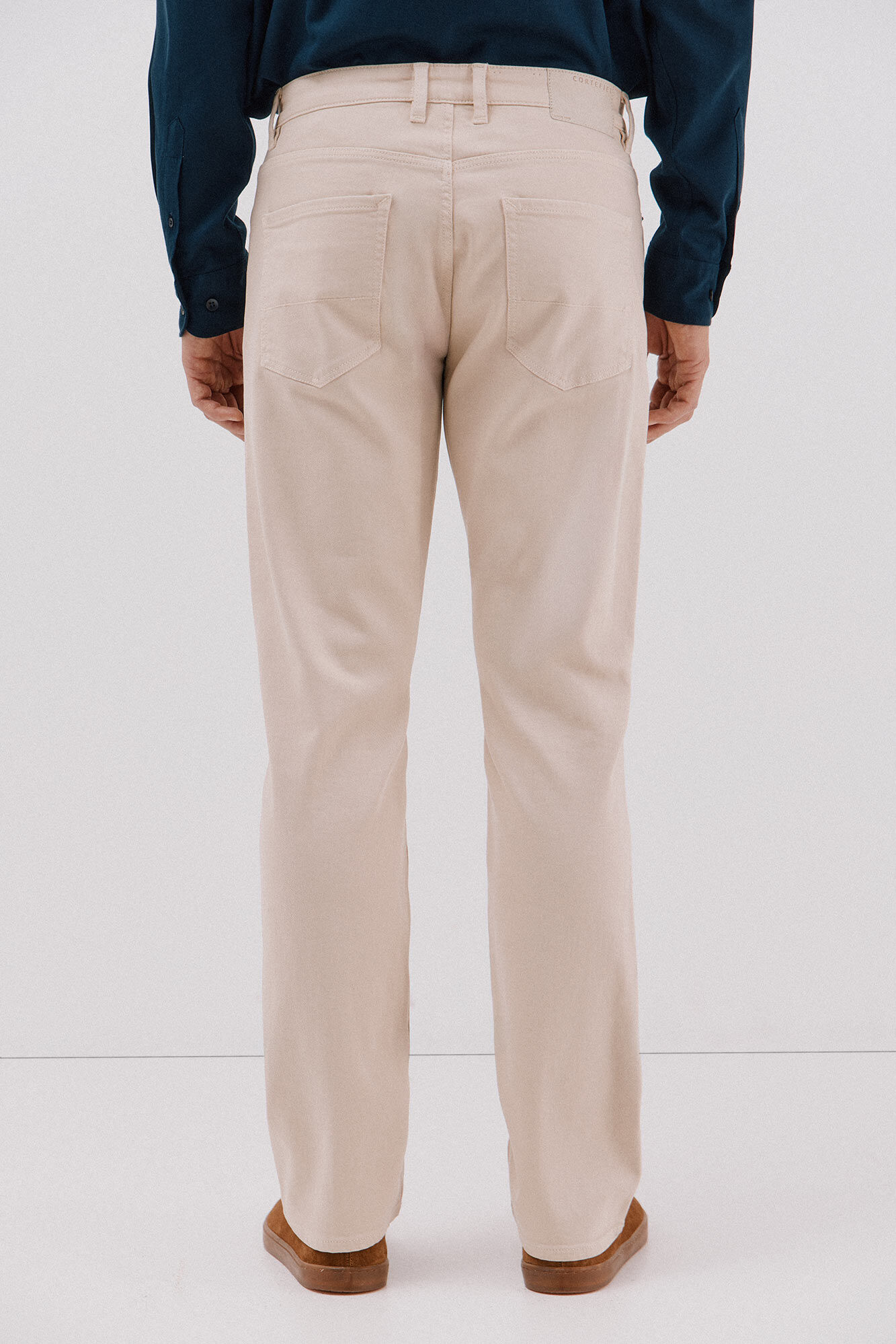 Cortefiel Pantal&oacute;n 5 bolsillos color regular fit Beige