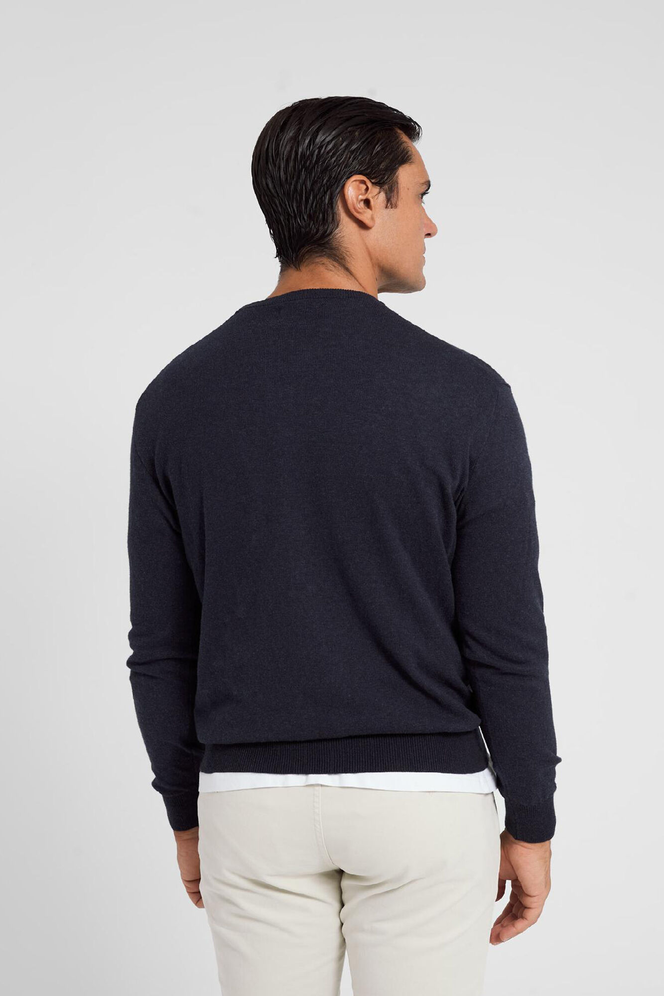 Silbon Classic Silbon navy blue crew neck jumper Navy