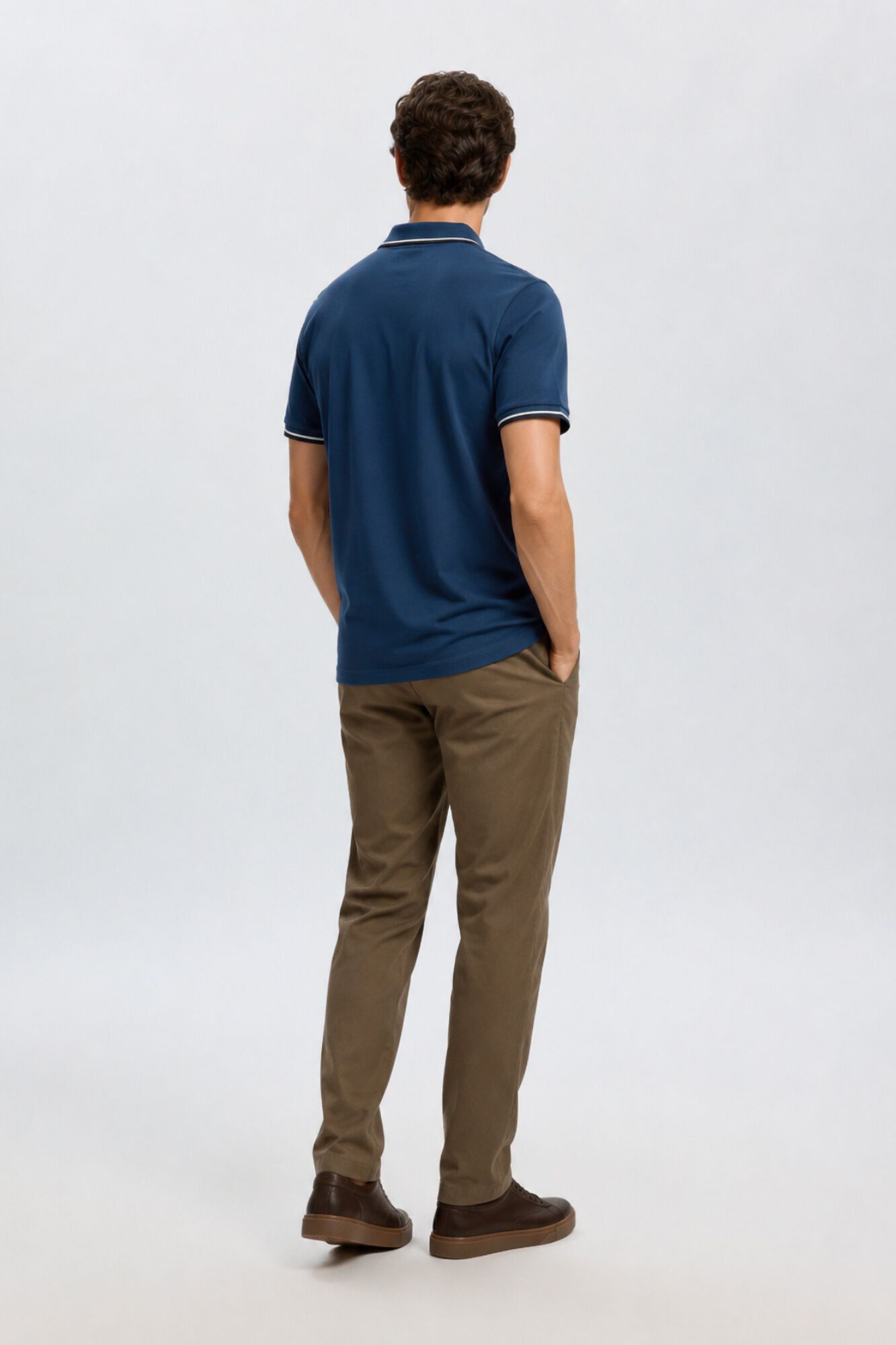 Selected Piqu&eacute; short sleeve polo shirt Blue