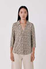 Cortefiel Camisa el&aacute;stica botones Estampado gris