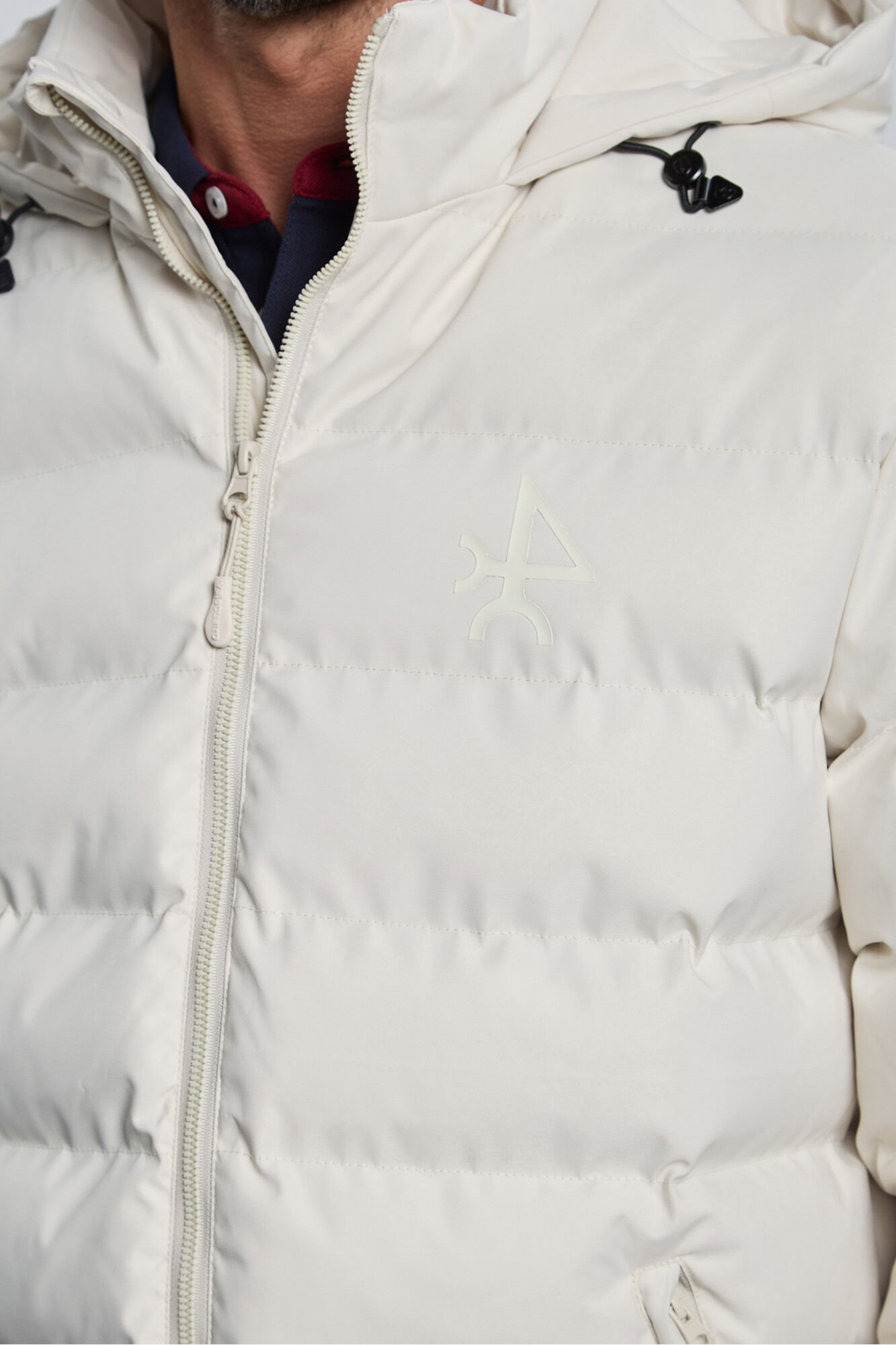 Valecuatro Casaco acolchoada com relevo off-white Ecru