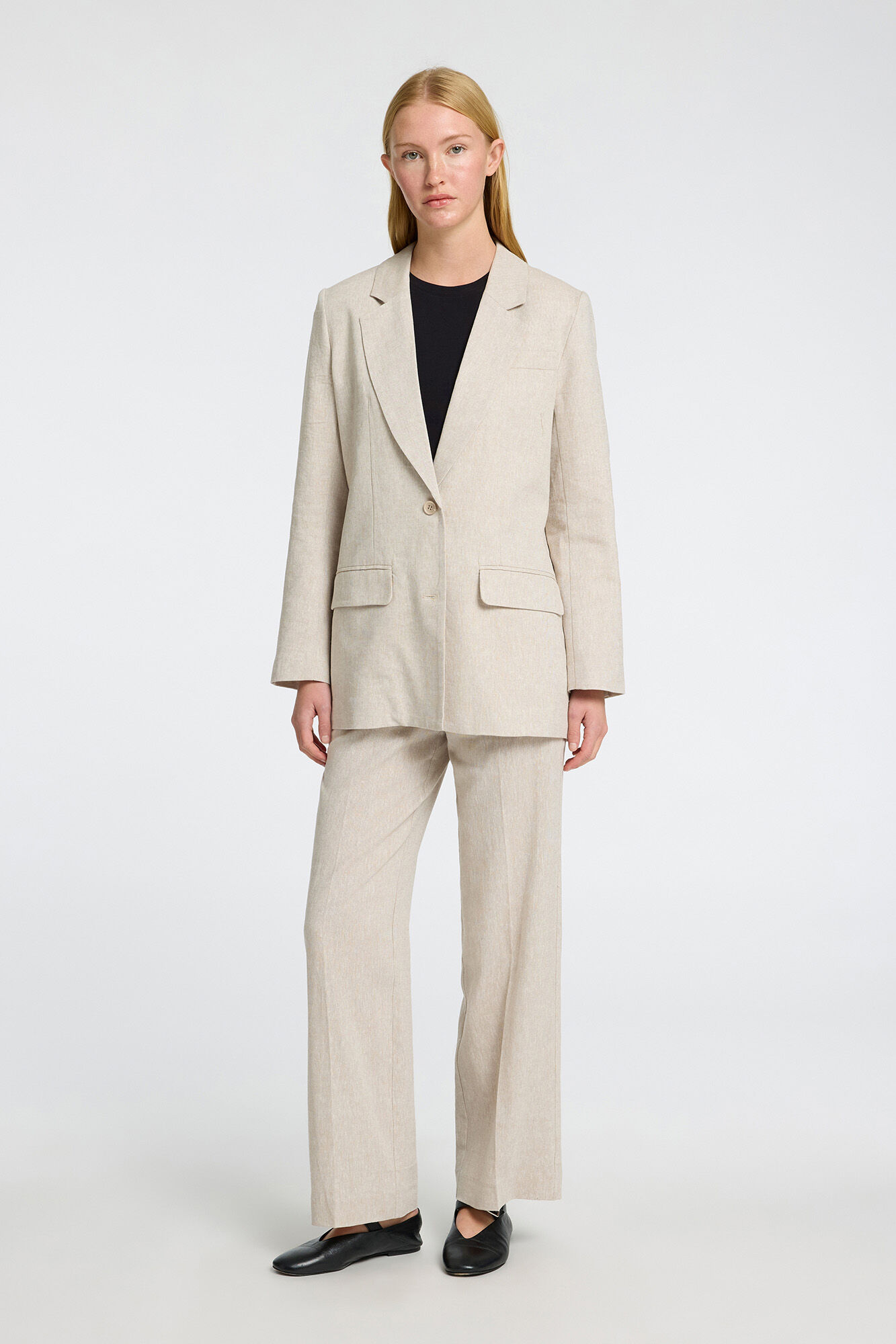 Selected Americana de lino Relaxed Fit Beige