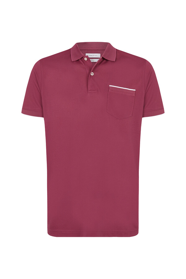 Cortefiel Coolmax® polo shirt with tipping Maroon
