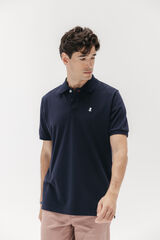 elPulpo Camisa polo lavada com bordado contrastante Azul