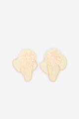 Cortefiel Pendientes de flor en tejido Amarillo