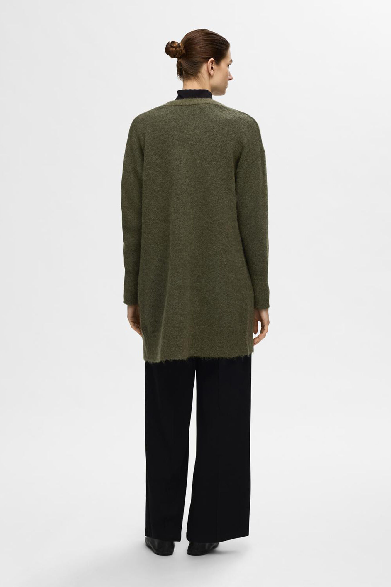 Selected Cardigan longo de alpaca Verde