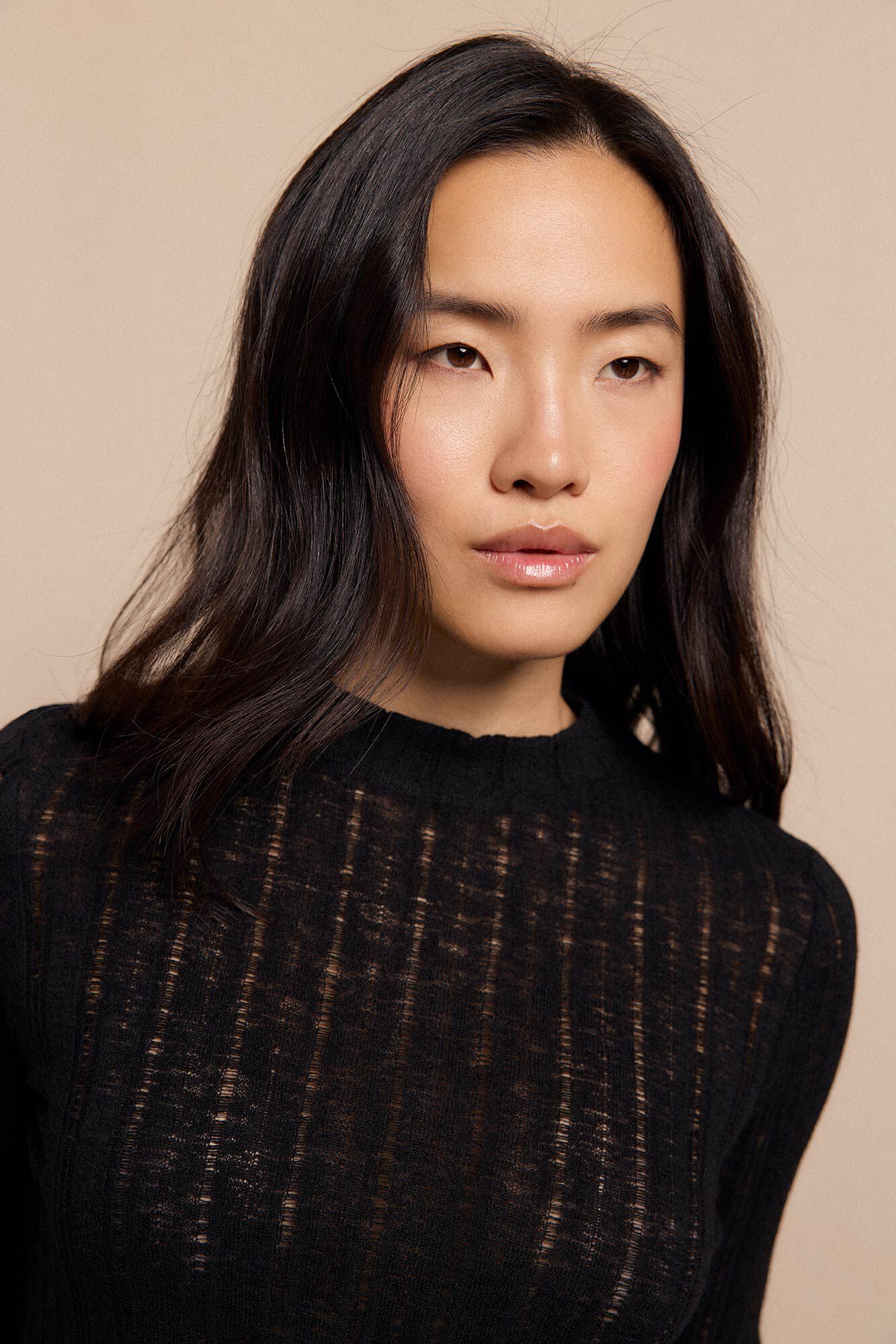 Slowlove Top malha estrutura Preto