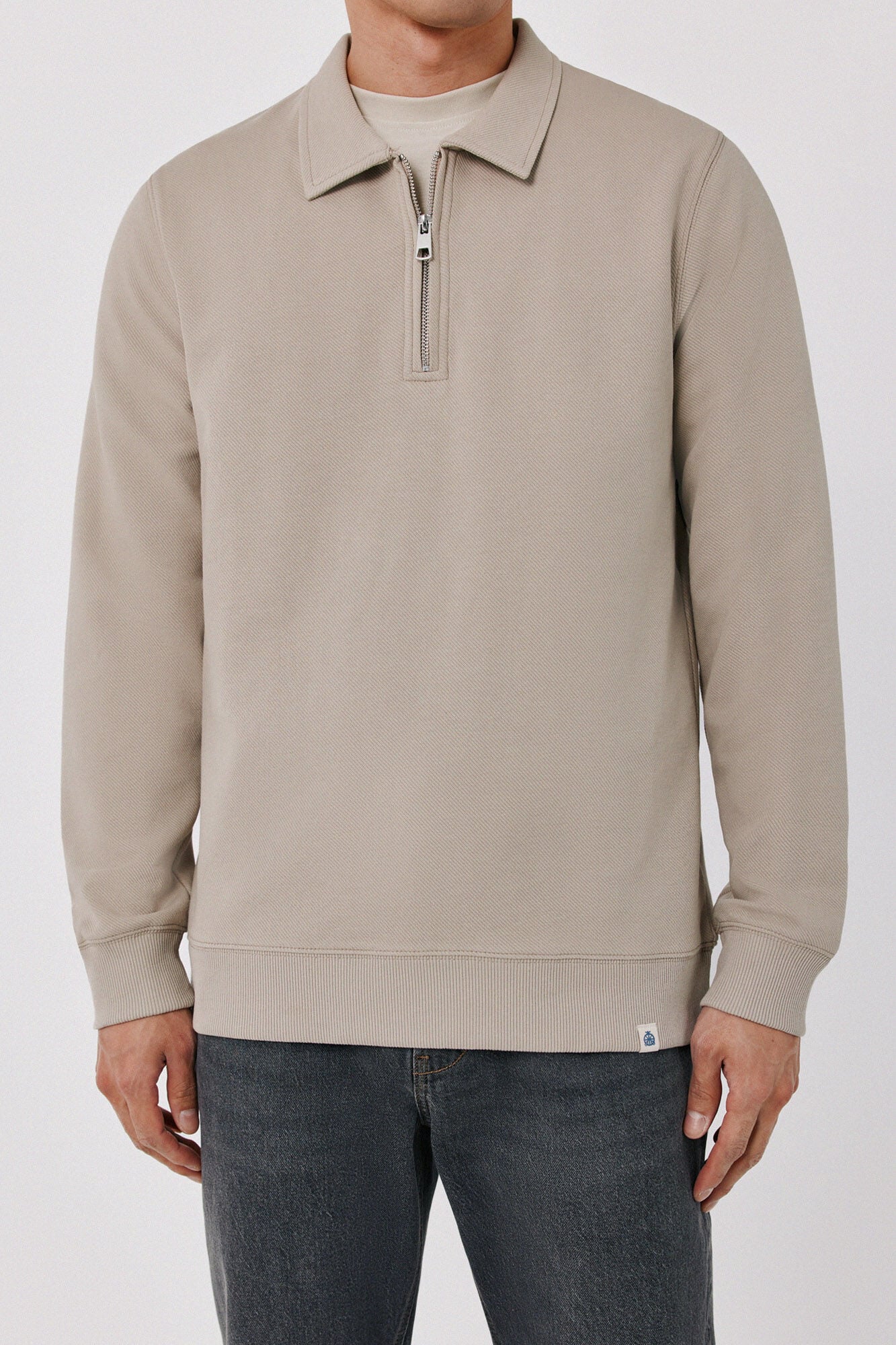 Cortefiel Zip neck sweatshirt Beige