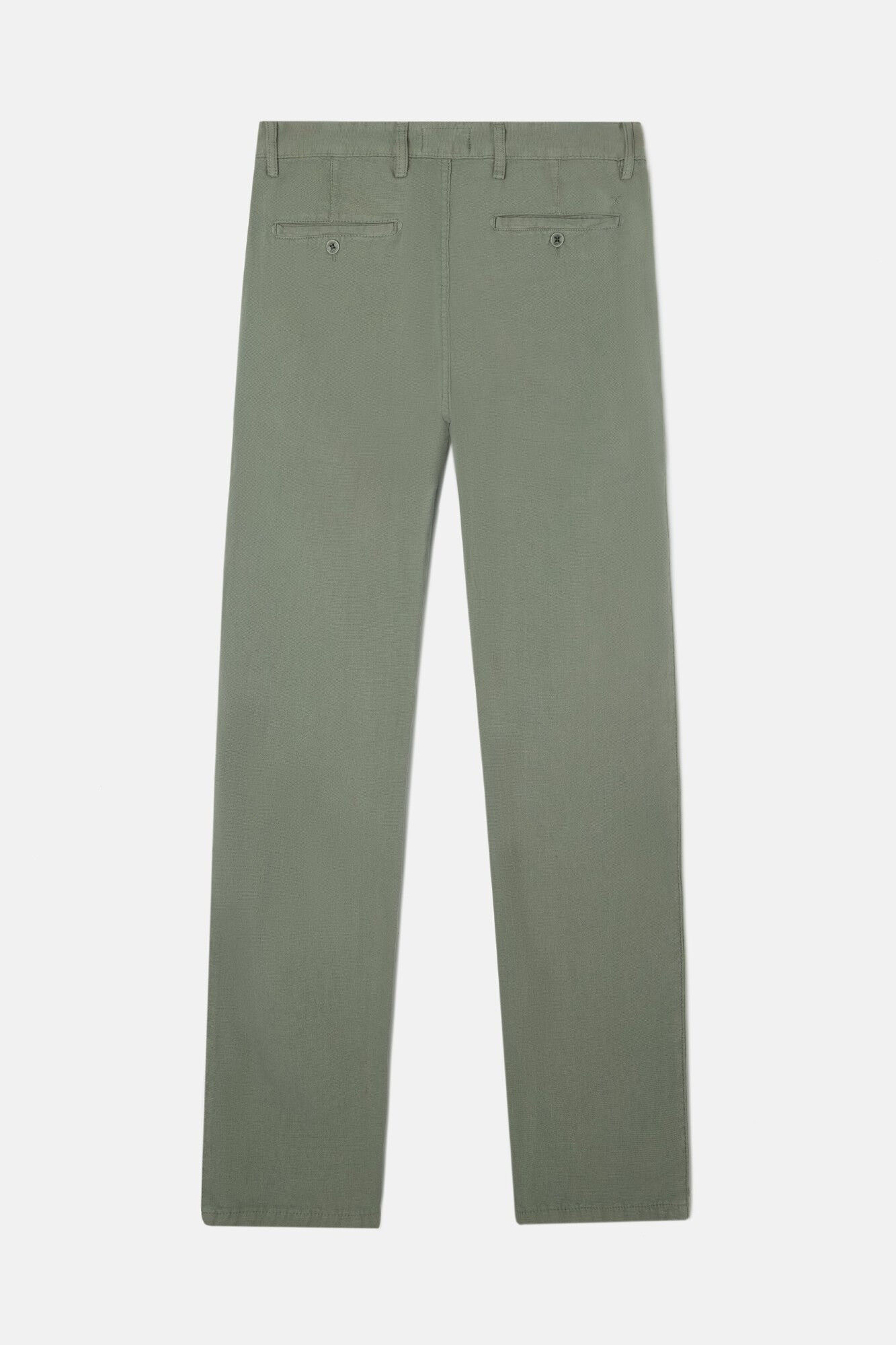 Silbon Chinos linen pleated sport trousers Green
