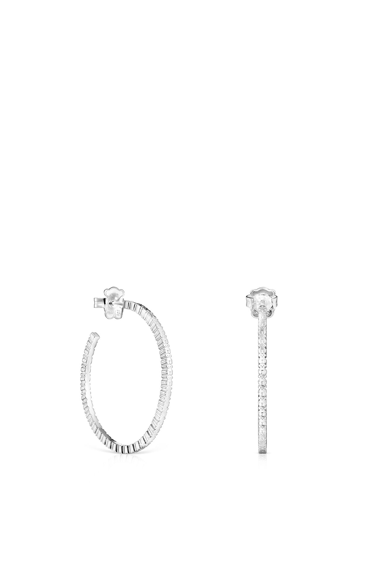 Tous Pendientes aro grandes de plata Gris