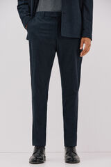 Cortefiel Micro-check cotton pants Navy