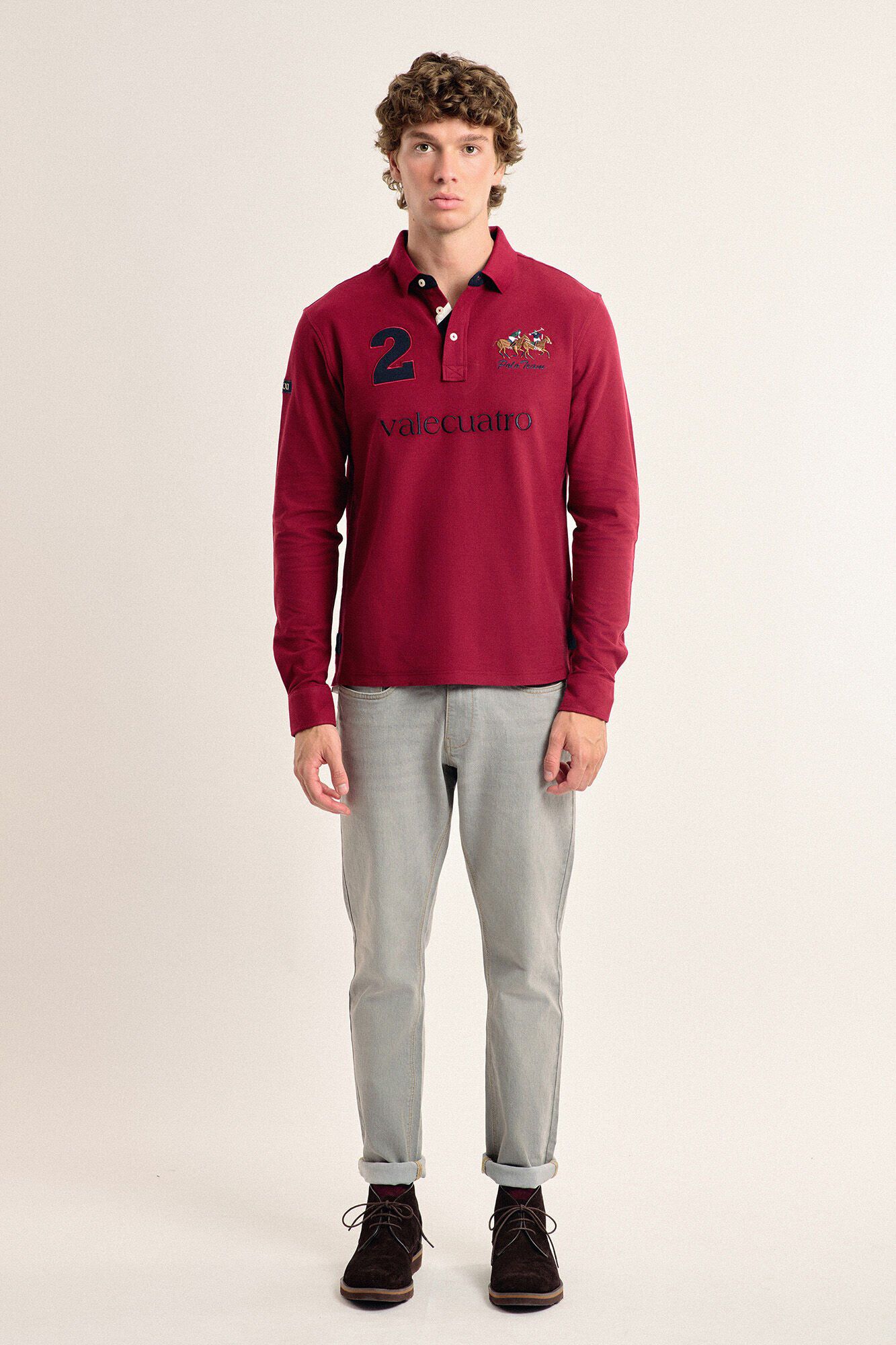 Valecuatro Valecuatro men's burgundy polo shirt Maroon
