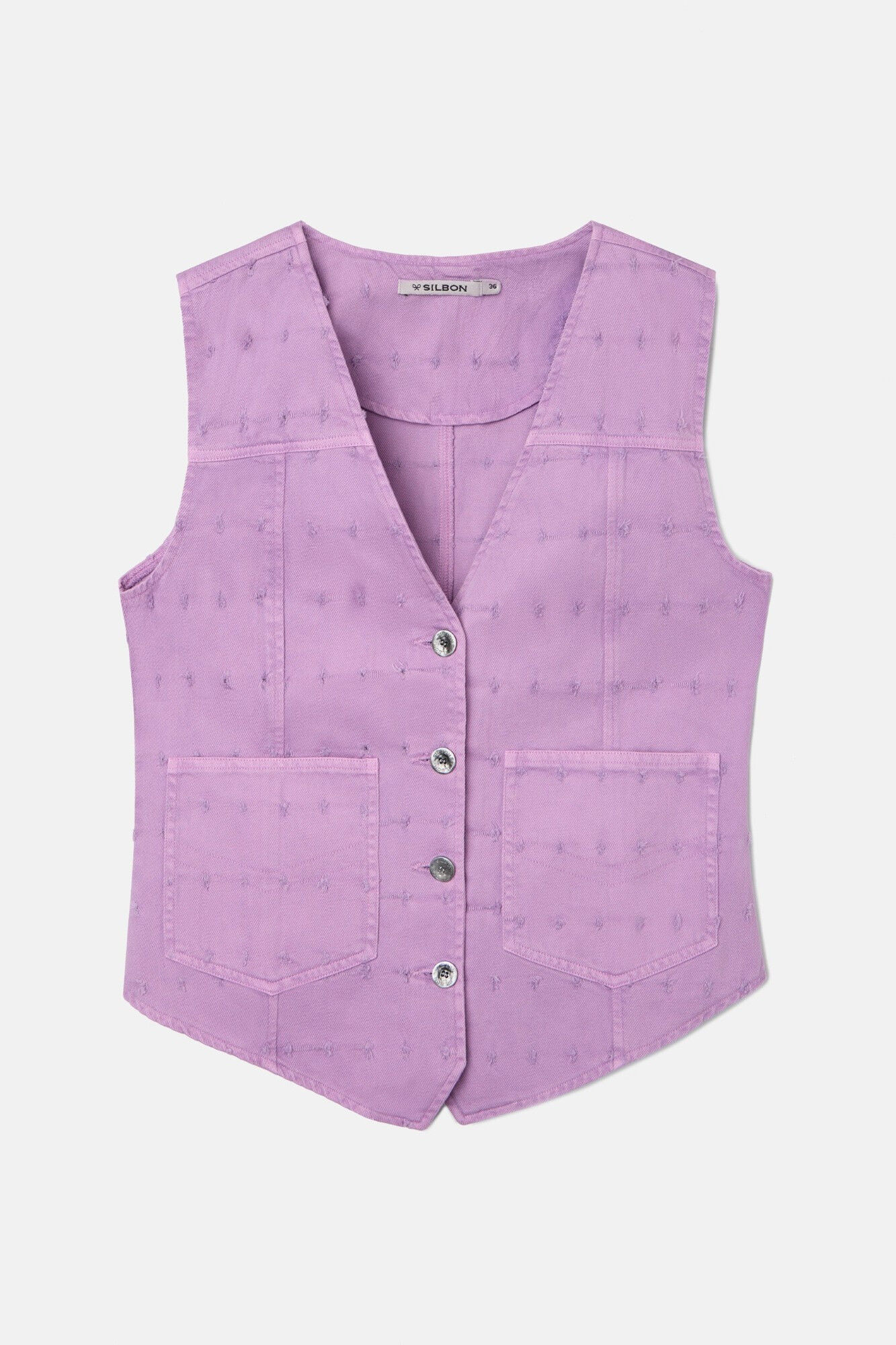 Silbon Colete denim Colete Roxo