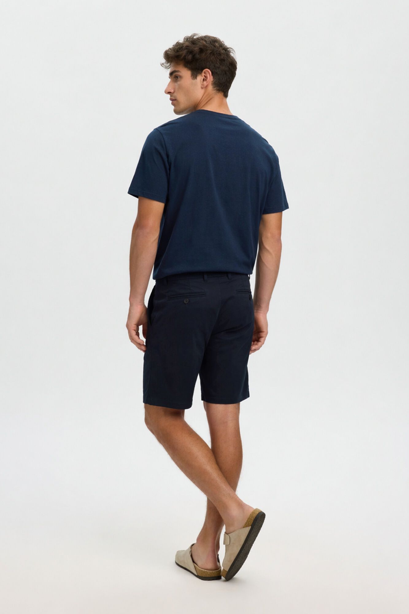 Selected Structured fabric short trousers Black