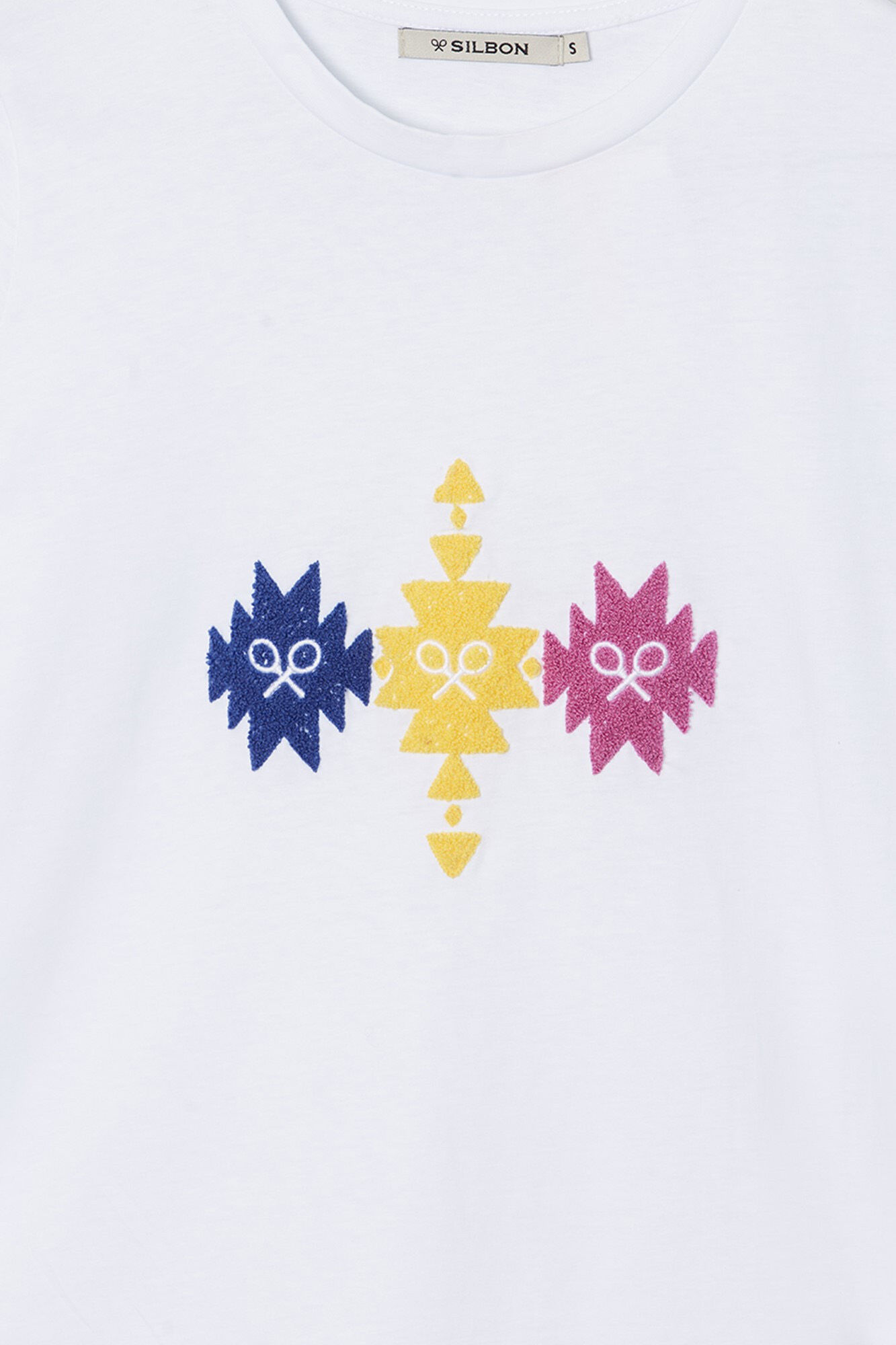 Silbon T-shirt woman desenho ikat Branco