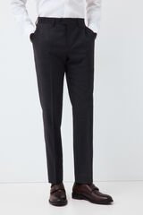 Cortefiel Cal&ccedil;a slim em tecido inteligente xadrez cinza Cinzento