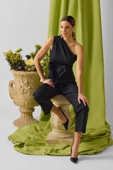 Silbon Cole&ccedil;&atilde;o de eventos de alta qualidade em tafet&aacute; la&ccedil;ada Preto