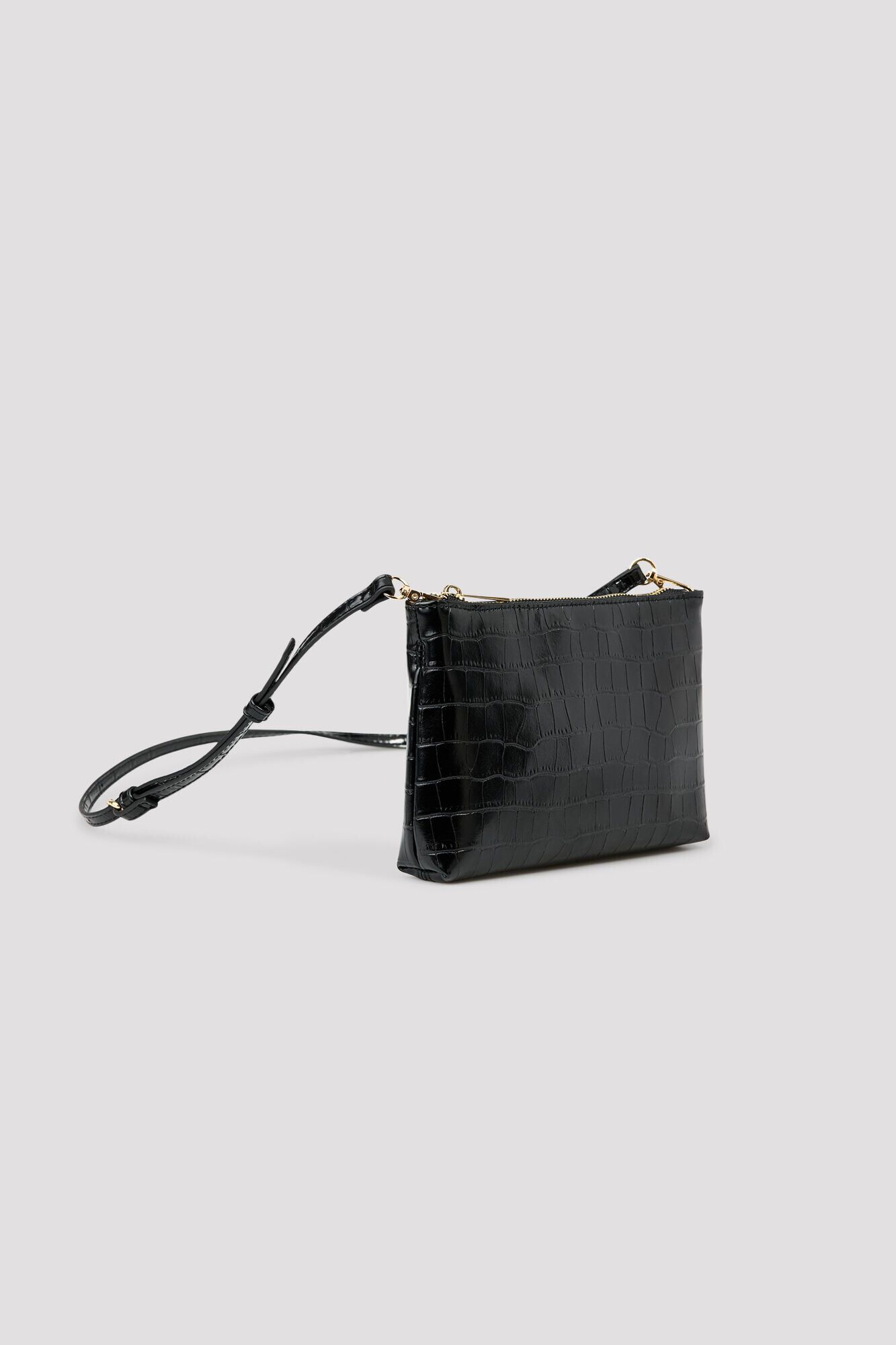 Cortefiel Bolsa a tiracolo carteira efeito crocodilo Preto