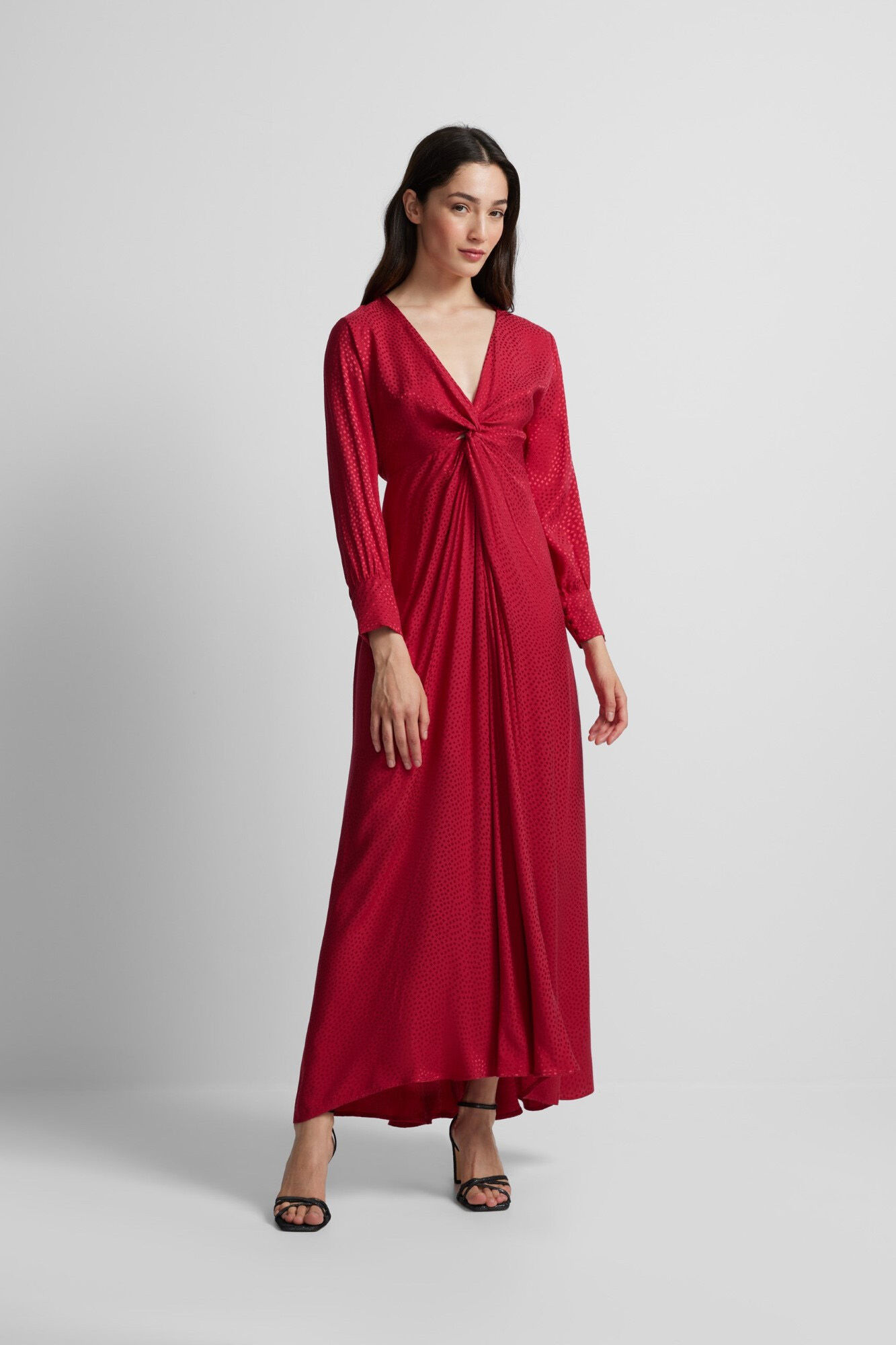 Silbon Vestido longo em jacquard com n&oacute;