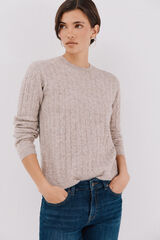 Cortefiel Jersey suave ochos Beige