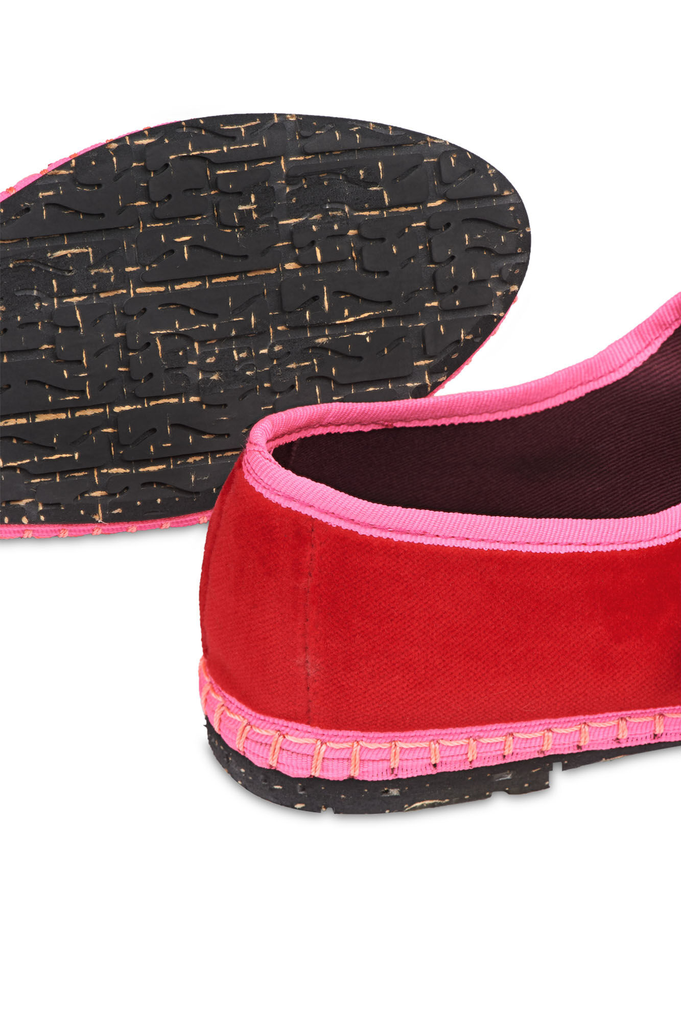 Flabelus Veludo Mary Janes Vermelho