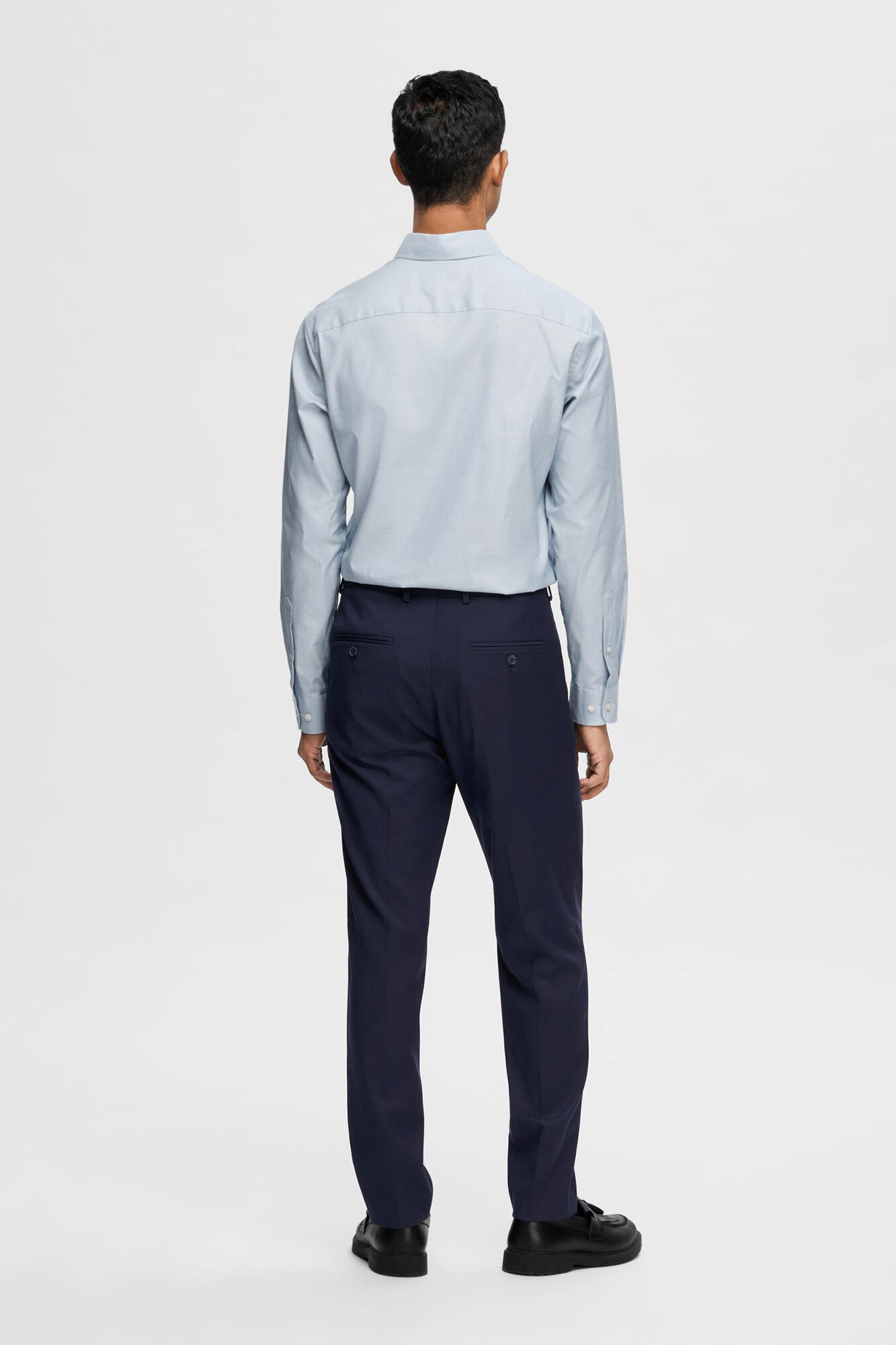 Selected Cal&ccedil;as de fato Slim Fit confecionadas com materiais reciclados Azul