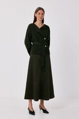Cortefiel Faux suede long skirt Kaki
