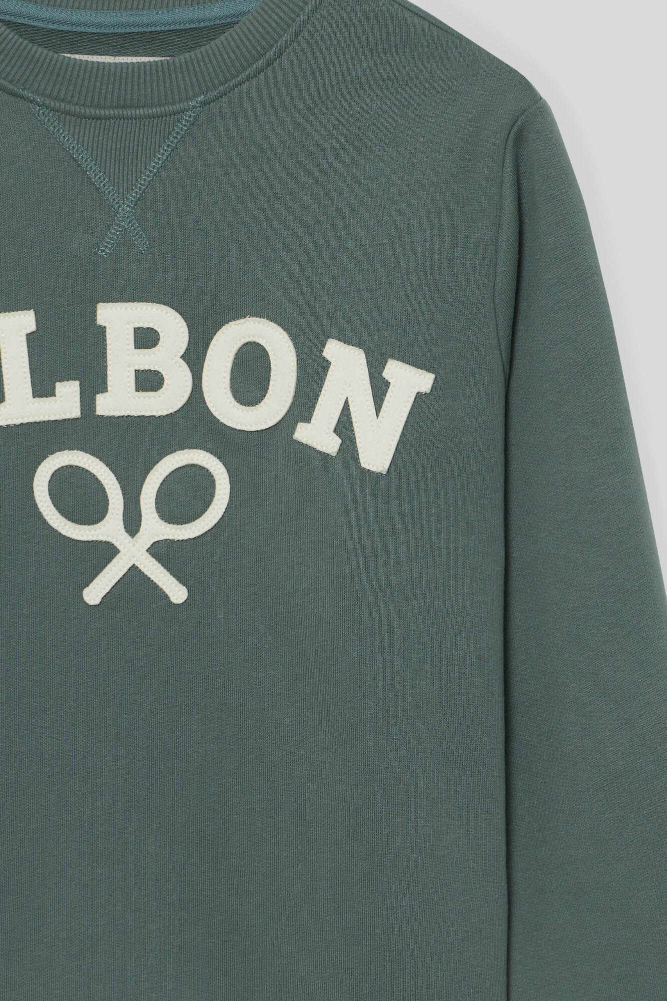 Silbon Mid-green sweatshirt with racket logo Green