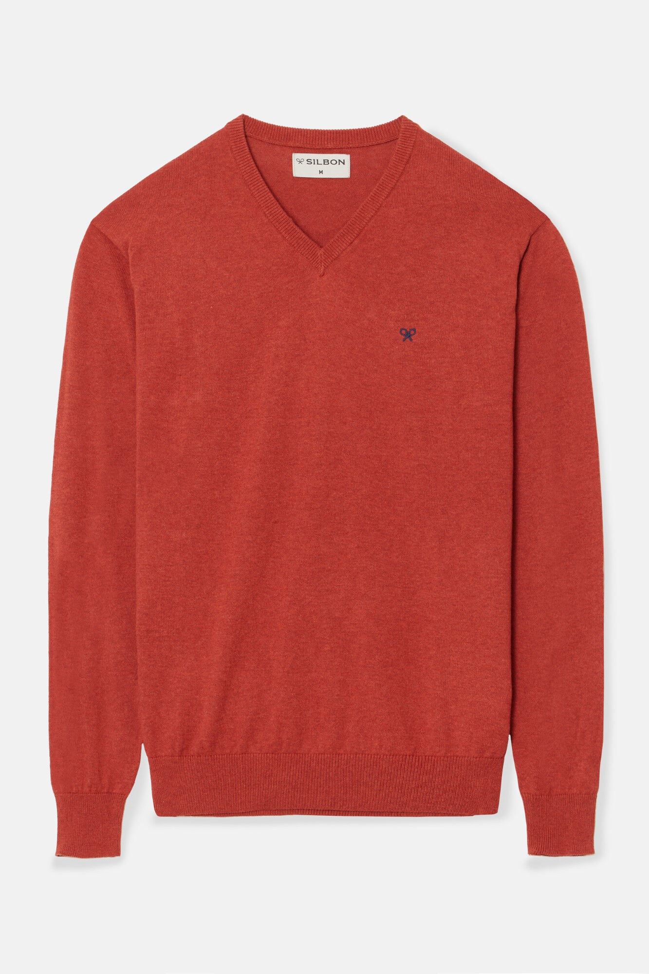 Silbon Jersey liso cuello pico caldera Coral