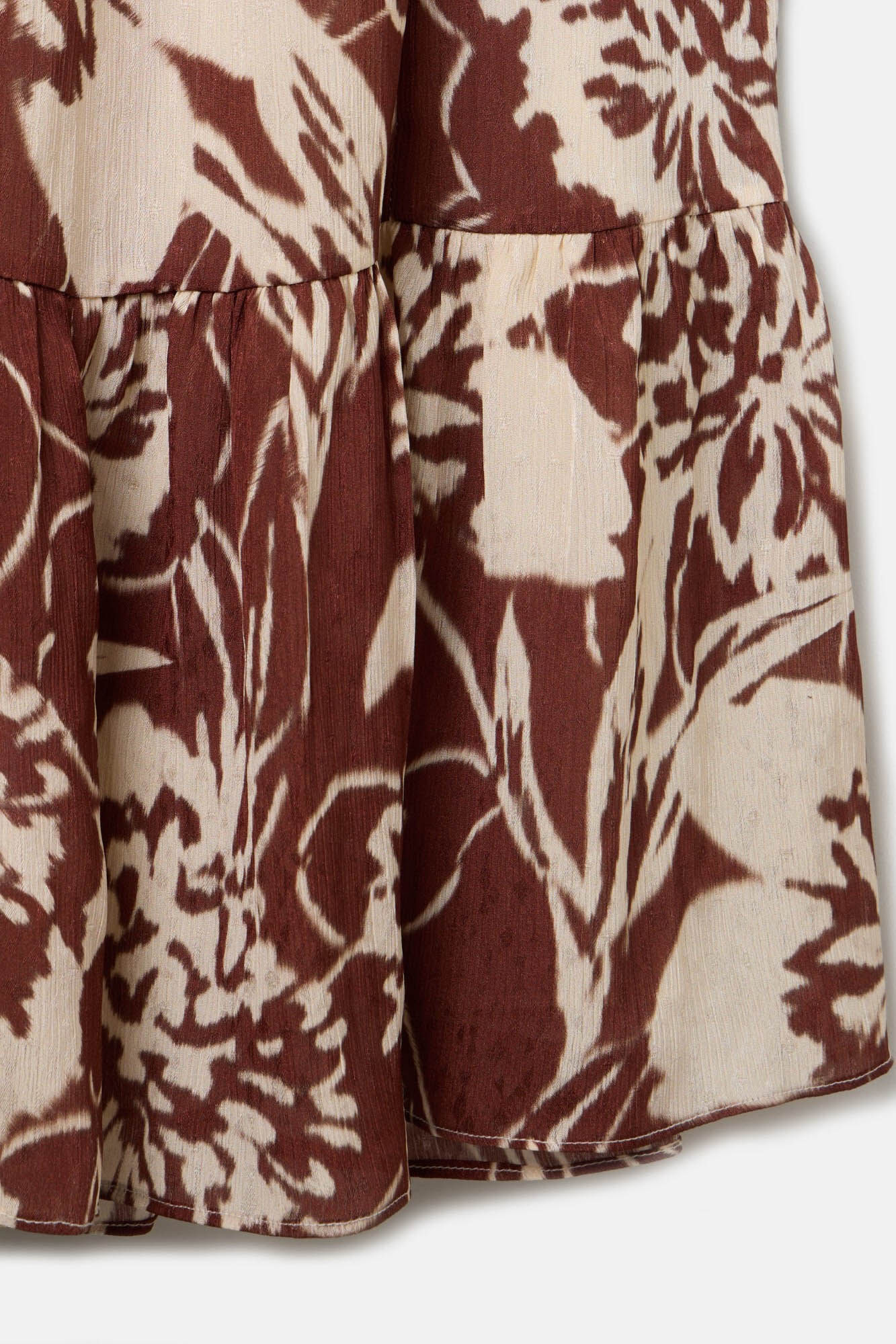 Silbon Strapless printed dress Brown