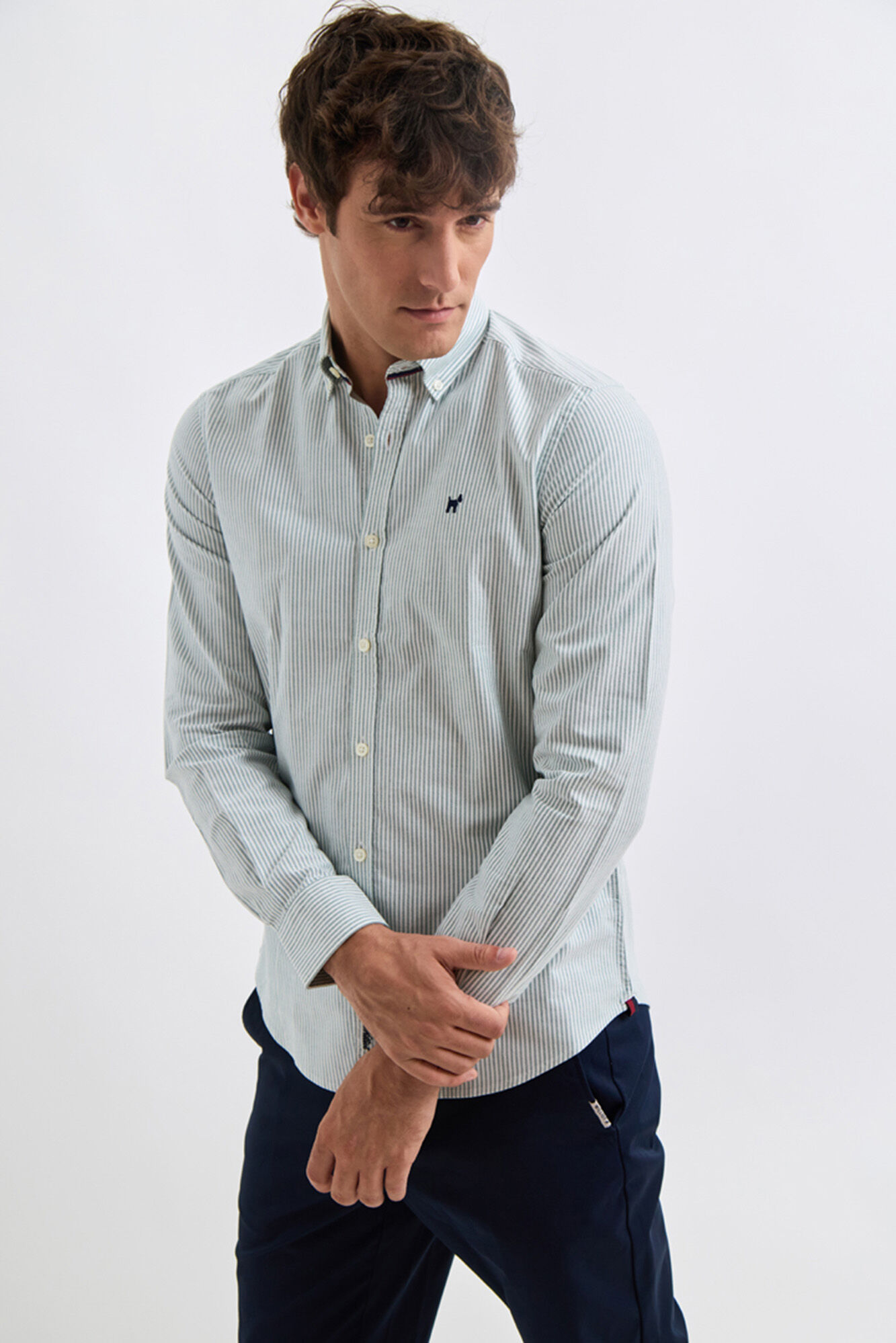 Williot Oxford Stripe Shirt Dark green