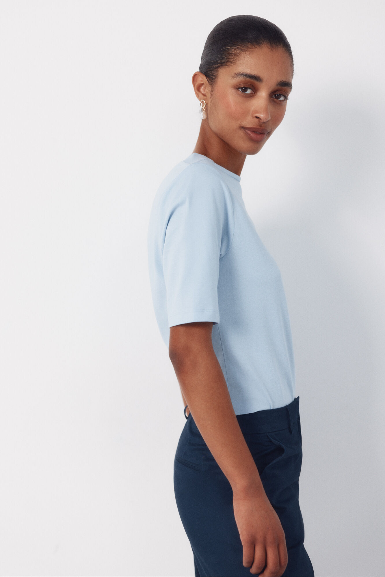 Cortefiel T-shirt decote &agrave; barco Azul