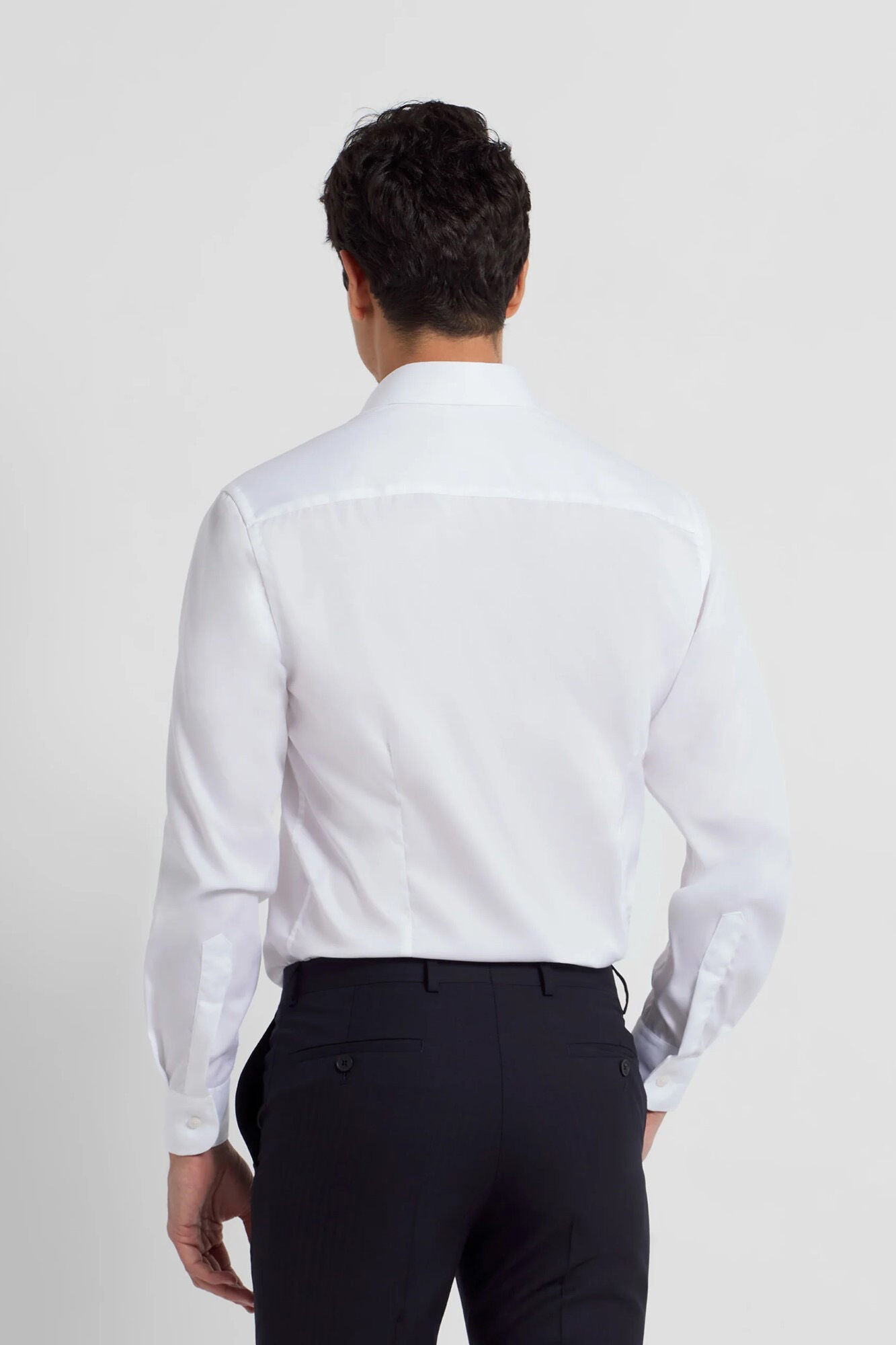 Silbon Camisa de vestir punho simples easy iron Branco